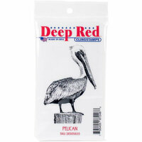 Deep Red Stamps - Cling Mounted Rubber Stamp - Pelican