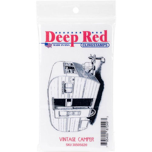 Deep Red Stamps - Cling Mounted Rubber Stamp - Vintage Camper