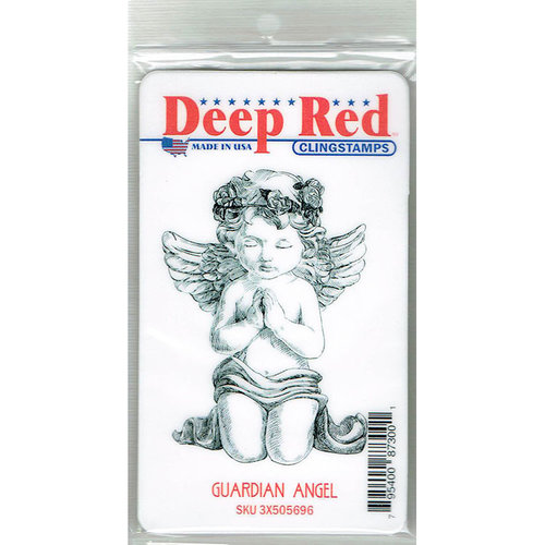 Deep Red Stamps - Cling Mounted Rubber Stamp - Guardian Angel