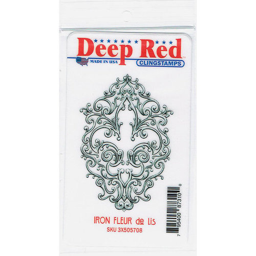 Deep Red Stamps - Cling Mounted Rubber Stamp - Iron Fleur de lis