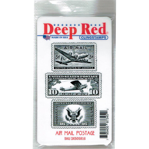 Deep Red Stamps - Cling Mounted Rubber Stamp - Air Mail Postage