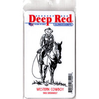 Deep Red Stamps - Cling Mounted Rubber Stamp - Western Cowboy