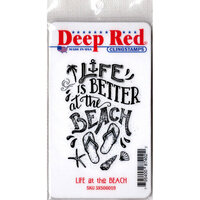 Deep Red Stamps - Cling Mounted Rubber Stamp - Life at the Beach