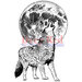 Deep Red Stamps - Cling Mounted Rubber Stamp - Howling Wolf