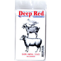 Deep Red Stamps - Cling Mounted Rubber Stamp - Barn Animal Stack