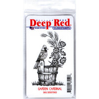 Deep Red Stamps - Cling Mounted Rubber Stamp - Garden Cardinal