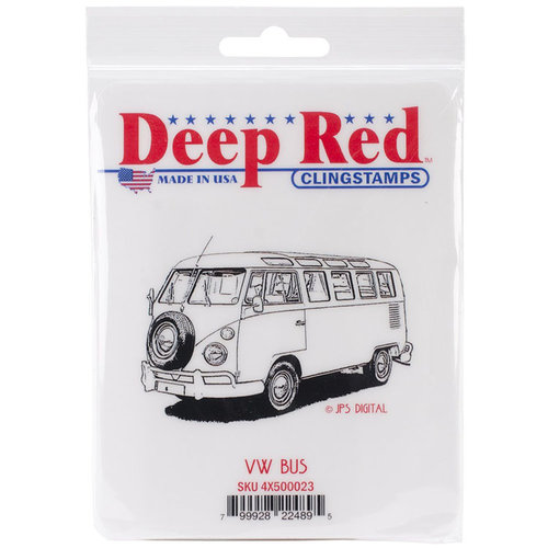 Deep Red Stamps - Cling Mounted Rubber Stamp - VW Bus