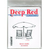 Deep Red Stamps - Cling Mounted Rubber Stamp - Beach Chairs