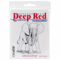 Deep Red Stamps - Cling Mounted Rubber Stamp - African Elephant