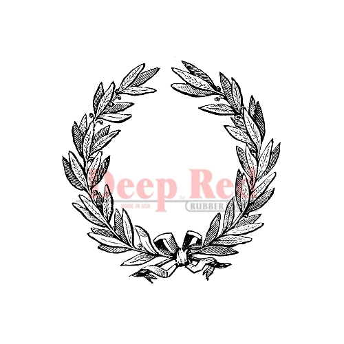 Deep Red Stamps - Cling Mounted Rubber Stamp - Laurel Frame
