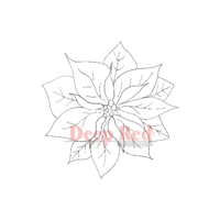 Deep Red Stamps - Cling Mounted Rubber Stamp - Poinsettia Blossom