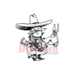 Deep Red Stamps - Cling Mounted Rubber Stamp - Cowboy