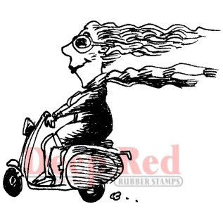 Deep Red Stamps - Cling Mounted Rubber Stamp - Born to Ride