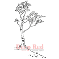 Deep Red Stamps - Cling Mounted Rubber Stamp - White Birch