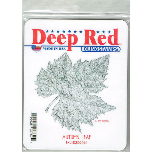 Deep Red Stamps - Cling Mounted Rubber Stamp - Autumn Leaf