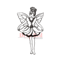 Deep Red Stamps - Cling Mounted Rubber Stamp - Fairy Curtsey