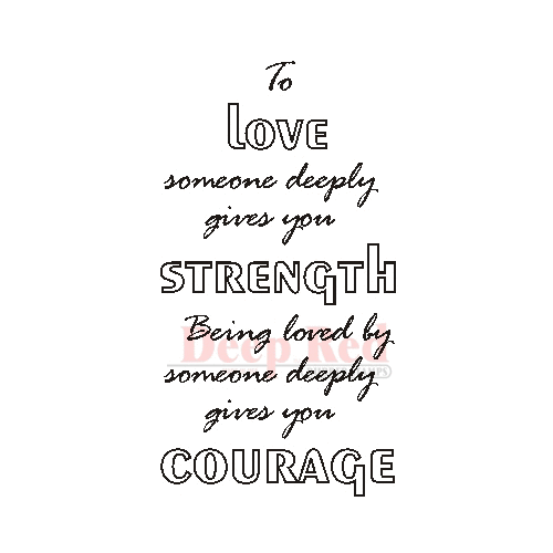 Deep Red Stamps - Cling Mounted Rubber Stamp - Love Strength Courage