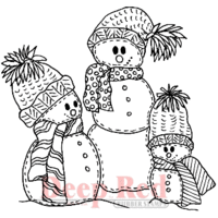 Deep Red Stamps - Cling Mounted Rubber Stamp - Snow Family