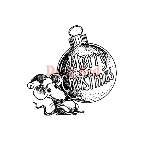 Deep Red Stamps - Cling Mounted Rubber Stamp - Merry Christmas Kirby