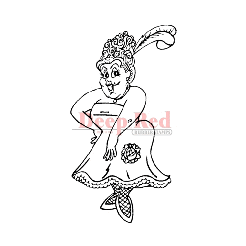 Deep Red Stamps - Cling Mounted Rubber Stamp - Dance Hall Girl