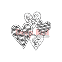 Deep Red Stamps - Cling Mounted Rubber Stamp - Love Buttons