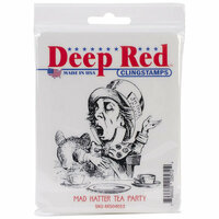 Deep Red Stamps - Cling Mounted Rubber Stamp - Mad Hatter Tea Party