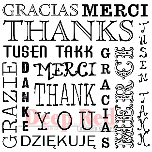 Deep Red Stamps - Cling Mounted Rubber Stamp - International Thank You