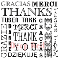 Deep Red Stamps - Cling Mounted Rubber Stamp - International Thank You