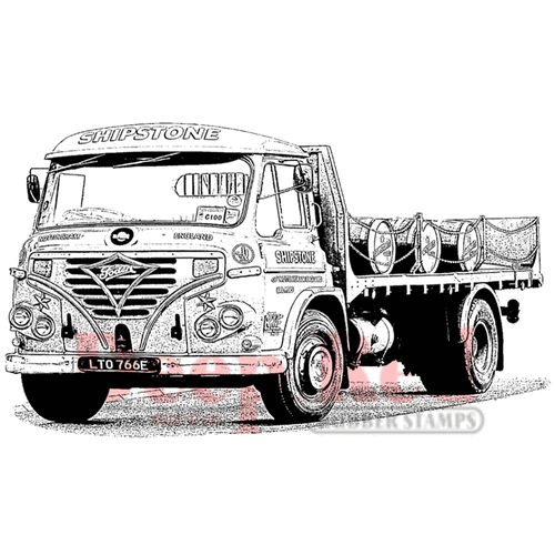 Deep Red Stamps - Cling Mounted Rubber Stamp - Shipstone Beer Truck