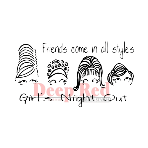 Deep Red Stamps - Cling Mounted Rubber Stamp - Friends with Style