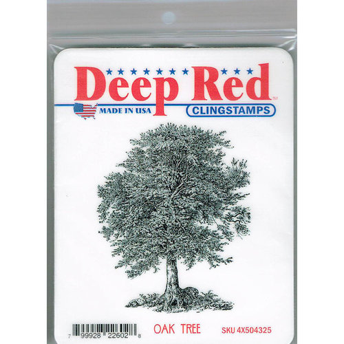 Deep Red Stamps - Cling Mounted Rubber Stamp - Oak Tree