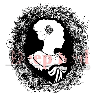 Deep Red Stamps - Cling Mounted Rubber Stamp - Cameo Nouveau