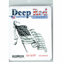Deep Red Stamps - Cling Mounted Rubber Stamp - Old Glory