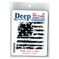 Deep Red Stamps - Cling Mounted Rubber Stamp - Grunge Stars and Stripes