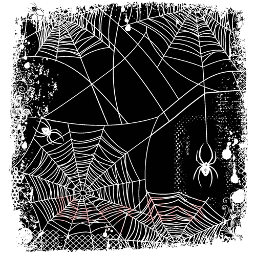 Deep Red Stamps - Cling Mounted Rubber Stamp - Spider Web Background