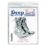 Deep Red Stamps - Cling Mounted Rubber Stamp - Combat Boots