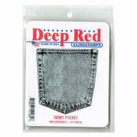 Deep Red Stamps - Cling Mounted Rubber Stamp - Denim Pocket