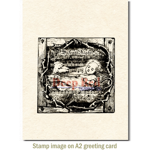 Deep Red Stamps - Cling Mounted Rubber Stamp - Silent Night