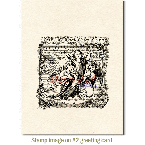 Deep Red Stamps - Cling Mounted Rubber Stamp - Angels Sing