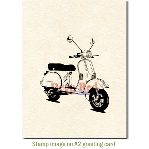 Deep Red Stamps - Cling Mounted Rubber Stamp - Scooter