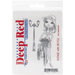 Deep Red Stamps - Cling Mounted Rubber Stamp - Natalie with Bicycle