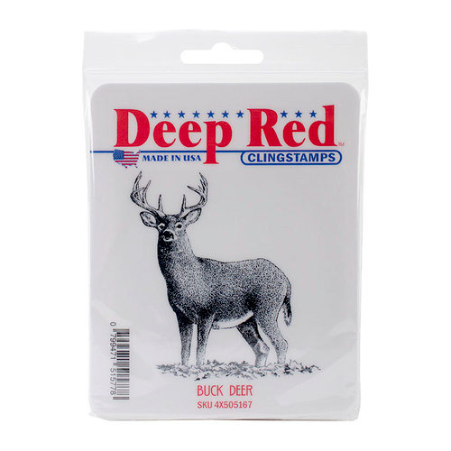 Deep Red Stamps - Cling Mounted Rubber Stamp - Buck Deer