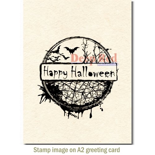 Deep Red Stamps - Cling Mounted Rubber Stamp - Happy Halloween