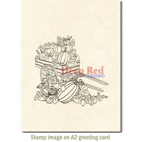 Deep Red Stamps - Cling Mounted Rubber Stamp - Pumpkin Harvest
