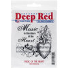 Deep Red Stamps - Cling Mounted Rubber Stamp - Music of the Heart