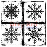 Deep Red Stamps - Cling Mounted Rubber Stamp - Frosted Snowflakes