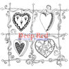 Deep Red Stamps - Cling Mounted Rubber Stamp - Color Me Heart Frame