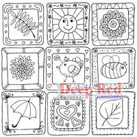 Deep Red Stamps - Cling Mounted Rubber Stamp - Color Me Spring Quilt