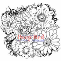 Deep Red Stamps - Cling Mounted Rubber Stamp - Color Me Daisies