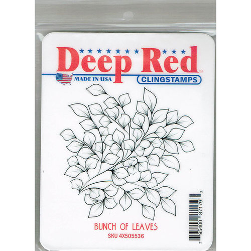 Deep Red Stamps - Cling Mounted Rubber Stamp - Bunch of Leaves